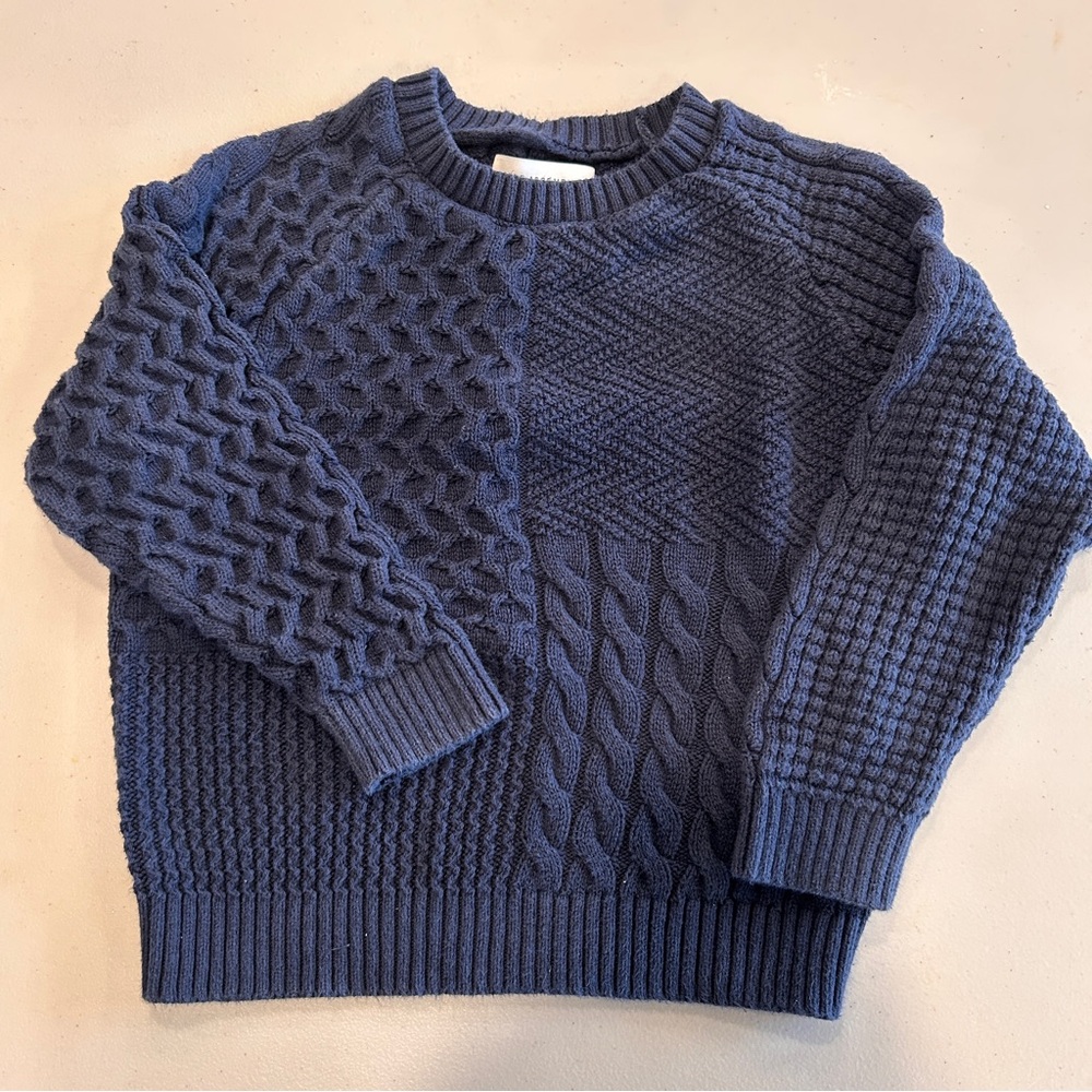 Free Assembly Blue Cable Knit Sweater Boy’s Size‎ 7/8